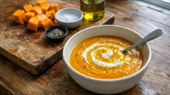 鍋ひとつで20分：リコッタで軽やか、かぼちゃのヴェルッタータ（なめらかスープ）