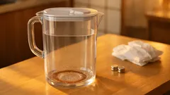 冷水筒の茶渋が落ちないときの最短解決法、マグネット掃除と酸素系漂白剤でスッキリ