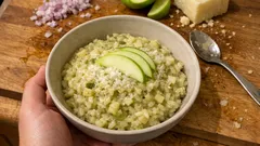 青りんごの酸味が決め手。チーズと白ワインで作る、軽やかリゾット