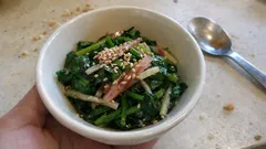 暑い日にうれしい一品：ほうれん草とみょうがのさっぱり酢じょうゆ和え