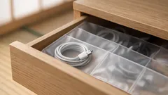 クリアファイルでできるケーブル収納術 引き出しの充電コードがすっきり整う簡単アイデア