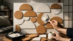 100均のコルク鍋敷で作る、ホテルライクな壁アートDIY