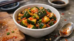 きゅうり1本で即席おつまみ:塩もみして和えるだけの「きゅうりキムチ」