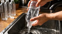 ペットボトルの水切りが早くなる裏ワザ、くるっと回すだけの時短テク