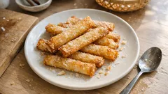 焼売の皮がこんなおやつに。トースターで簡単、パリパリのシュガーバタースティック