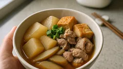 大根がほろっと柔らかい「厚揚げとごぼうの煮物」—下ゆでで味しみよく