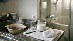 こすらない掃除の新常識：熱と酢と過炭酸ナトリウムで汚れが落ちる