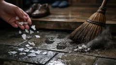 不要なチラシで玄関たたきの泥汚れがスッと取れる時短掃除のコツ