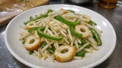 もやし×ピーマン×ちくわで手早く一品:だし醤油で決まる和風炒め(シャキッと仕上げ)