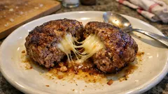 切るとチーズがとろ〜り！さけるチーズで作るチーズinハンバーグ