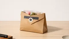 茶封筒が3ステップで自立するラッピング袋に変身、マステで簡単かわいい