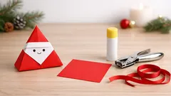 折り紙1枚で完成するサンタの三角ボックスでクリスマスラッピングを可愛くする方法