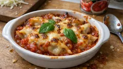 冷凍餃子が洋風おかずに変身:トマトソース×チーズで焼くグラタン風餃子