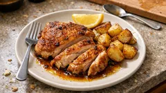 ストウブで皮パリッ、身はジューシー。ポン酢×レモンのチキンステーキ